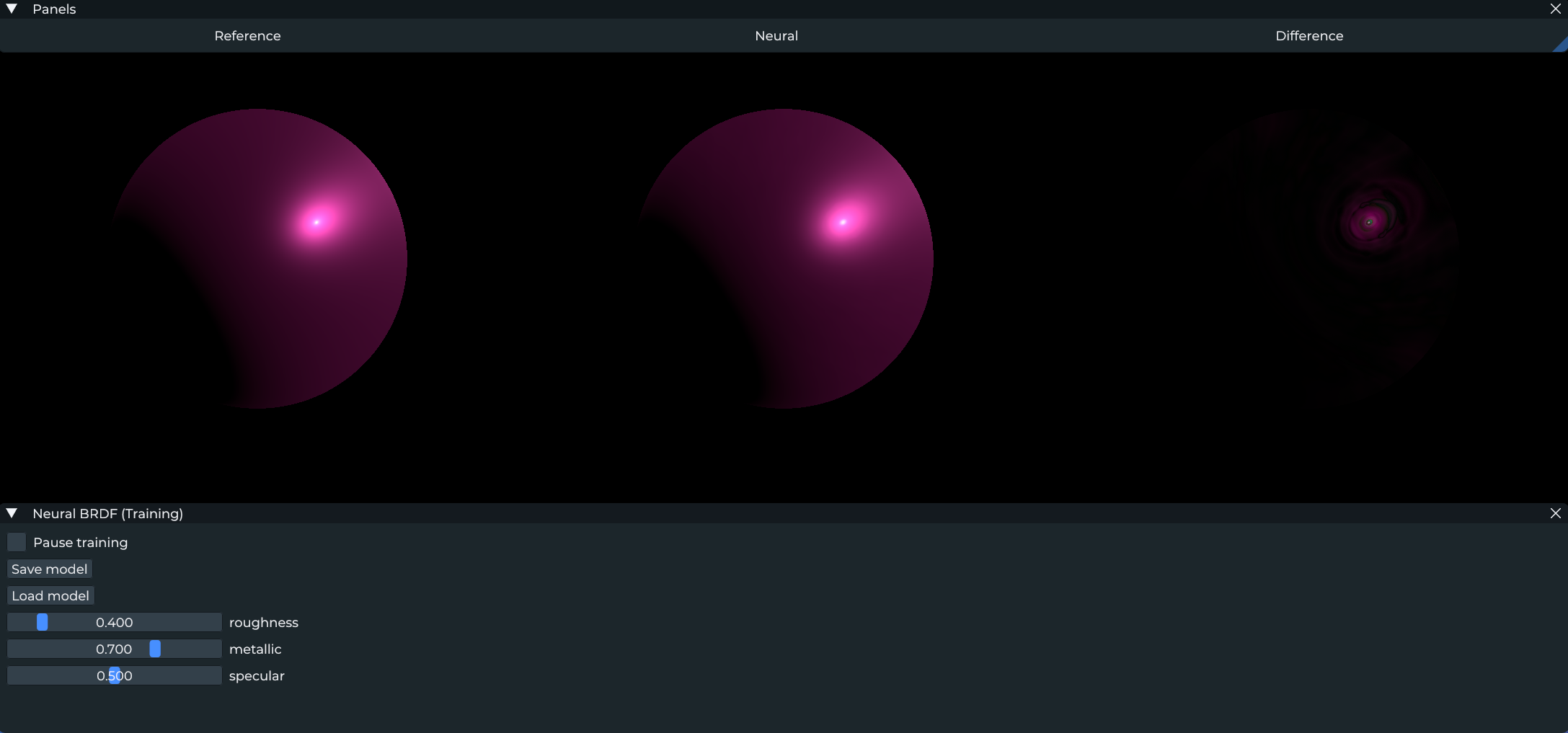 Neural BRDF Training